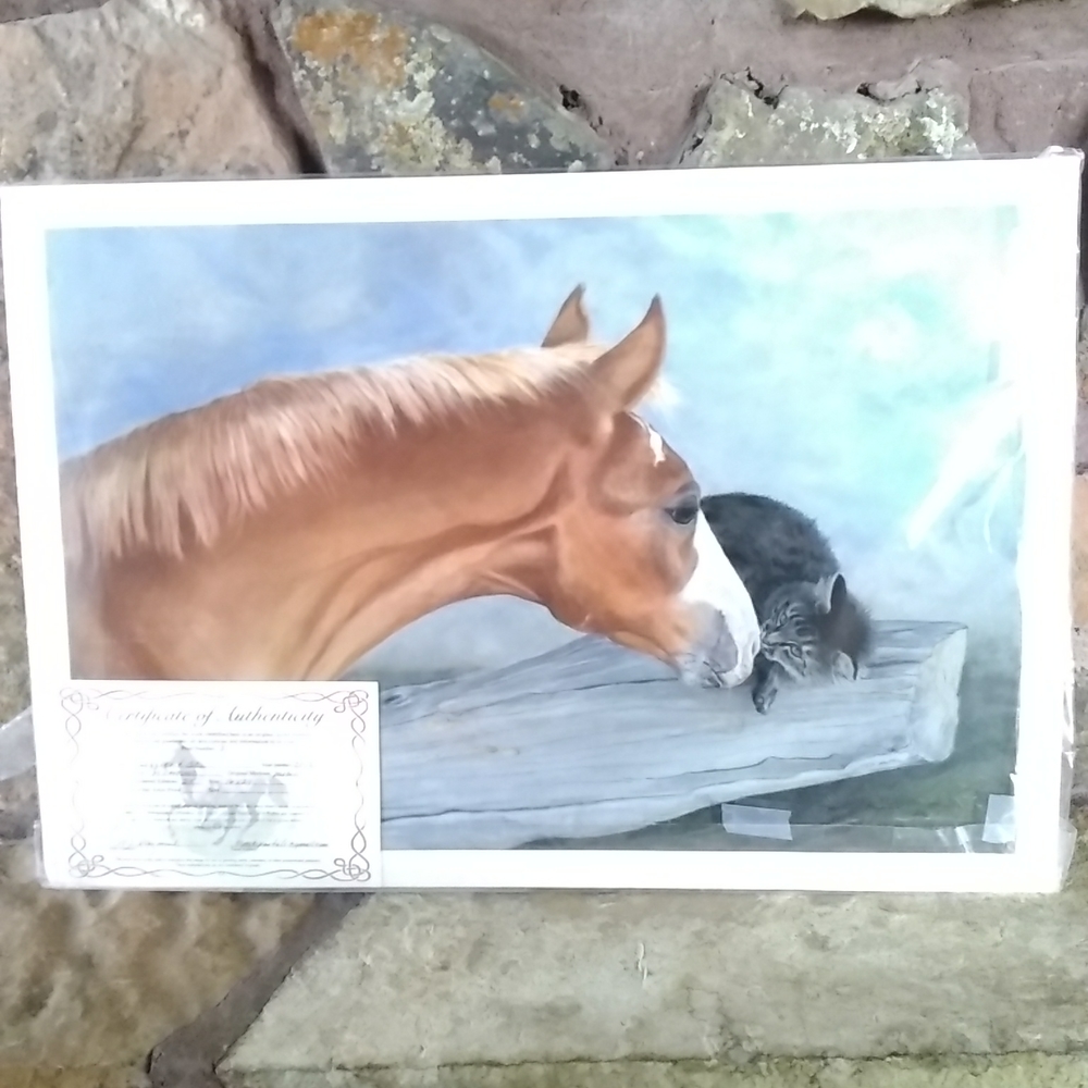 Original Artwork Horse and Kitten
